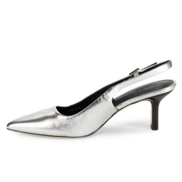 Vince Pandora Pointed Toe Slingback Pump in Silver Size 7.5 - Picture 3 of 13
